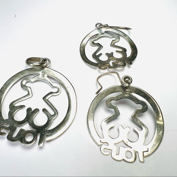 Super Nice Tous Sterling Silver Earrings Pendant Jewelry Set - Picture 2 of 8